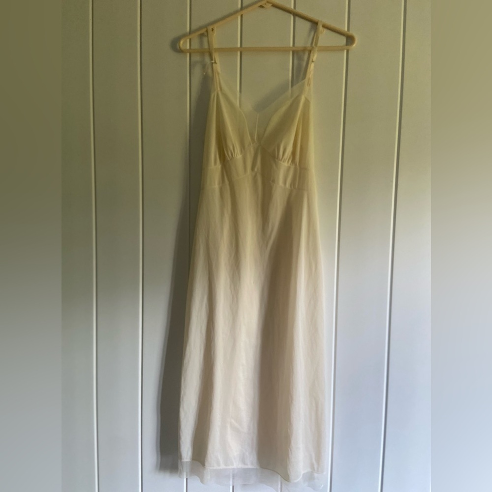 Vintage Dress Slip women’s no tag looks size S small Nylon mesh trim altered